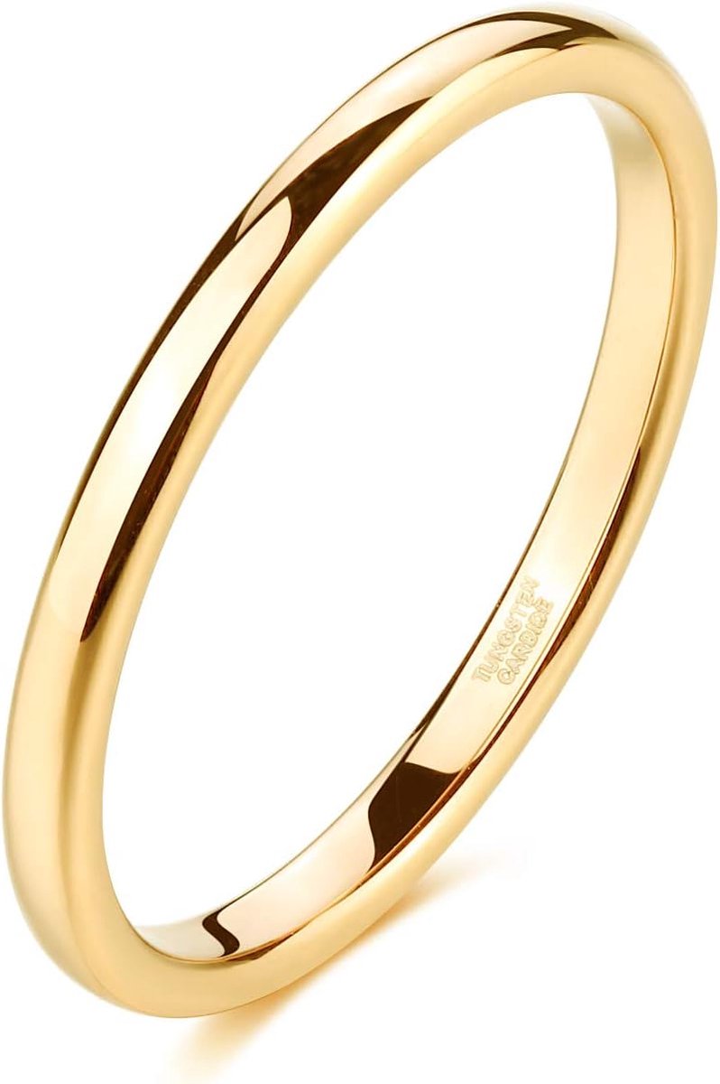 Ring, dames, heren, 2 mm, 4 mm, 6 mm, 8 mm, geelgoud, wolfraam, gepolijst, smalle ringen, verlovingsringen, trouwring