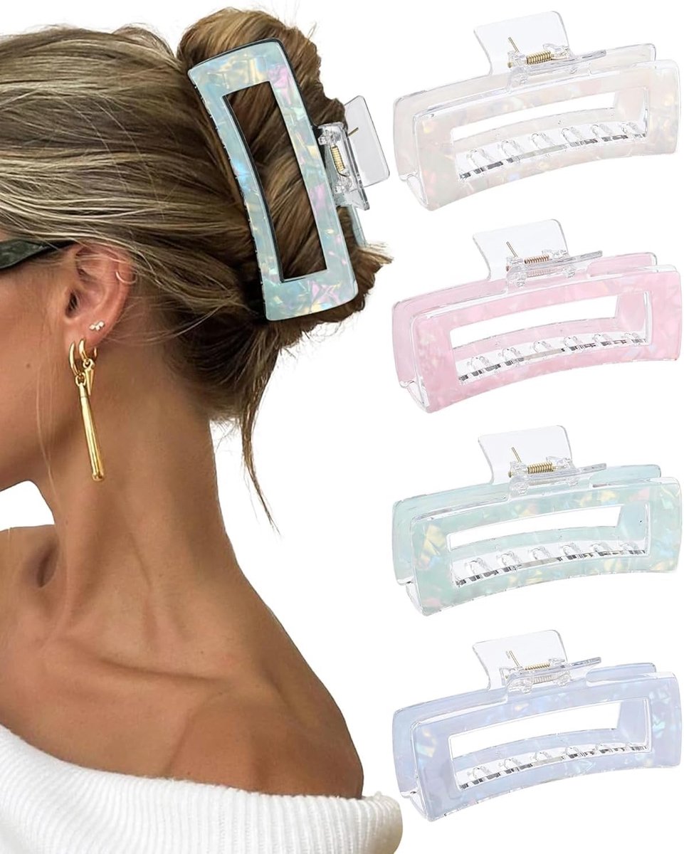Haarspelden Dames Acetaat Haarclip 12.5 CM Haaraccessoires Schelpstructuur voor Vrouwen, Meisjes, Bruidsmeisjes voor Dagelijks Gebruik, Werk, Bruiloften (Iriseerd)