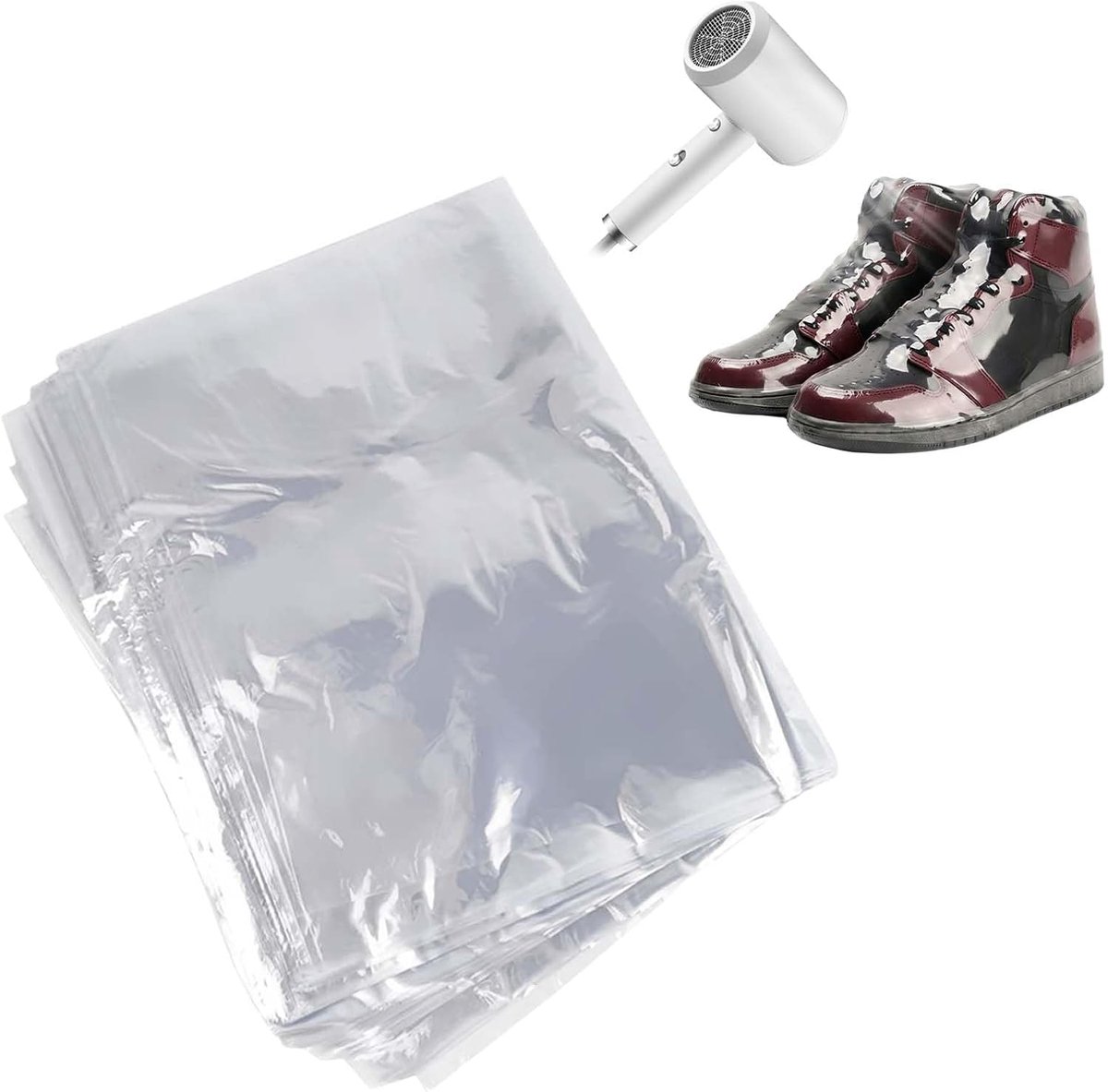 Transparante krimpfolie zakken 28x45cm - PVC krimpzakken - ideaal voor verpakkingen - perfect voor schoenen - SnelShoppen