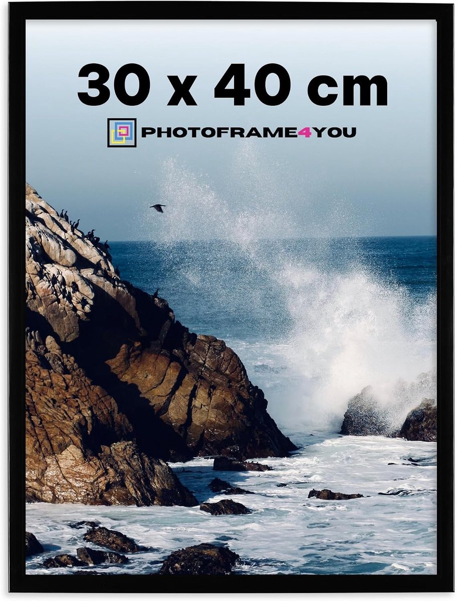 Fotolijst 30x40 cm - Schokbestendig acrylglas - Minimalistisch MDF frame - Geschikt voor posters en puzzels - SnelShoppen