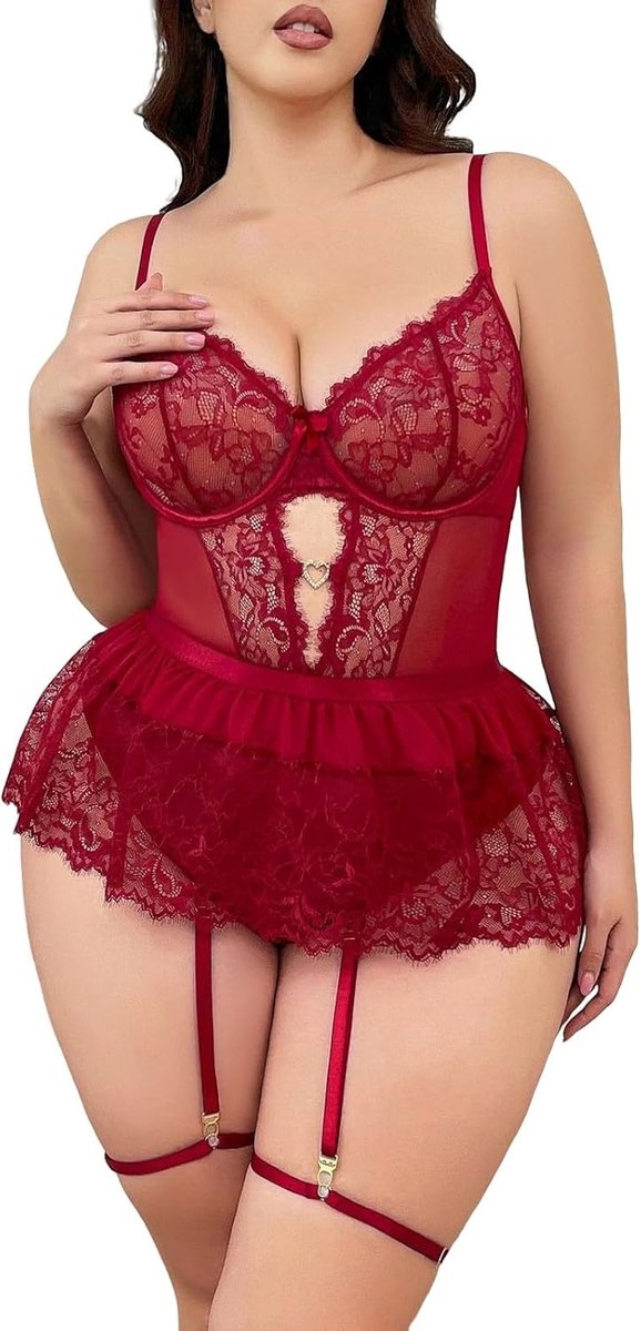 Lingerieset dames - kanten bodysuit - comfortabele nachtkleding - verleidelijk en sexy - SnelShoppen