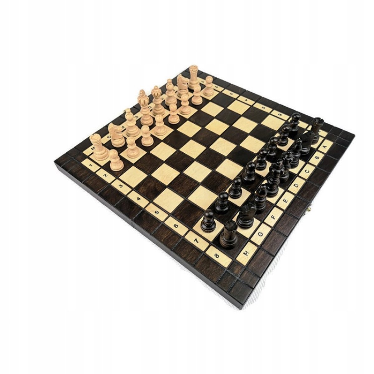2-in-1 Schaak- en Damset 35x35 cm, Houten Opvouwbaar
