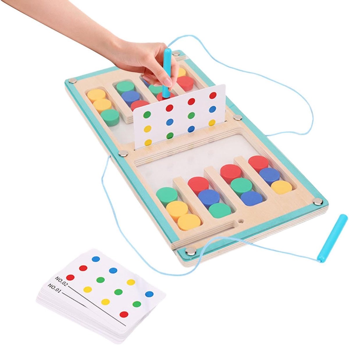 Sorteerspel voor Kinderen 2-Spelers Logisch Denkspel met Magnetische Pen | Schuifpuzzel Kleurensorteermaze voor Kleuters Jongens Meisjes vanaf 36 Maanden Thuis Klaslokaal Reizen