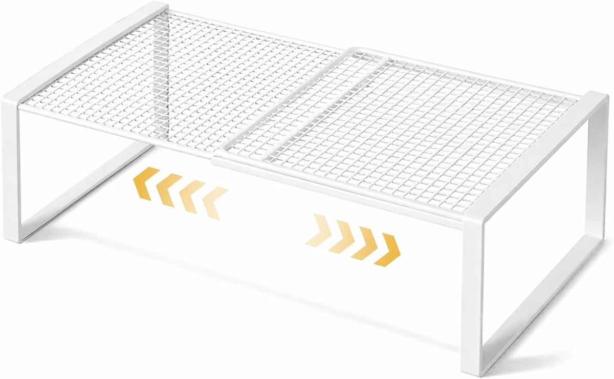 uittrekbaar voor kledingkast, stabiele kledingkastorganizer voor kleding, ruimtebesparende plank, organizer voor kasten (wit, verstelbaar 38-62 cm, 35 × 22 cm)