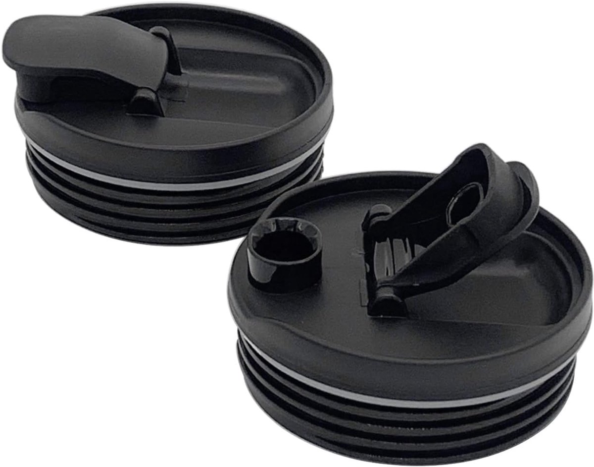 2 Pack Dia. 7,5 cm Flip Top to-Go Deksel Compatibel met Ninja Nutri Blender Cup QB3001UKS/ QB3000/BL770/BL780/BL660/BL740/BL810