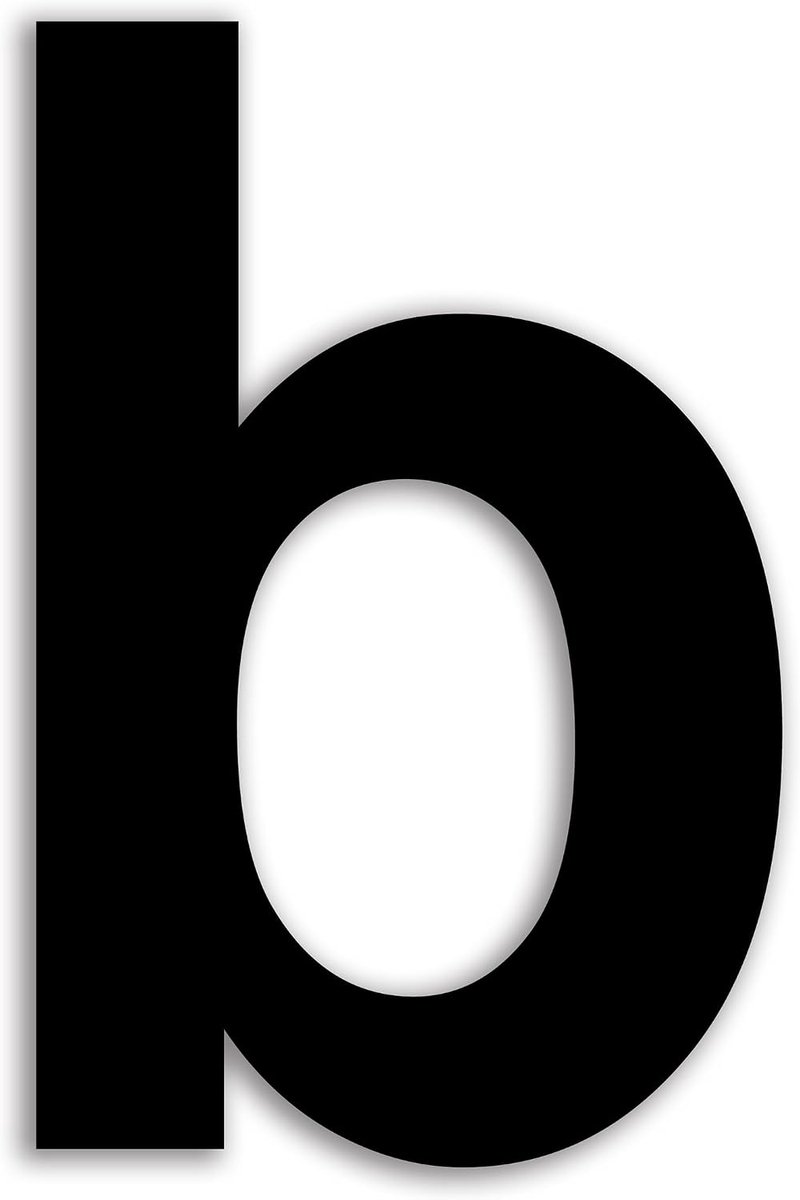 Huisnummers zwart mat roestvrij staal sticker 6inb | Hoogte 16,3 cm voor brievenbus buiten corrosiebestendig roestvrij staal 304