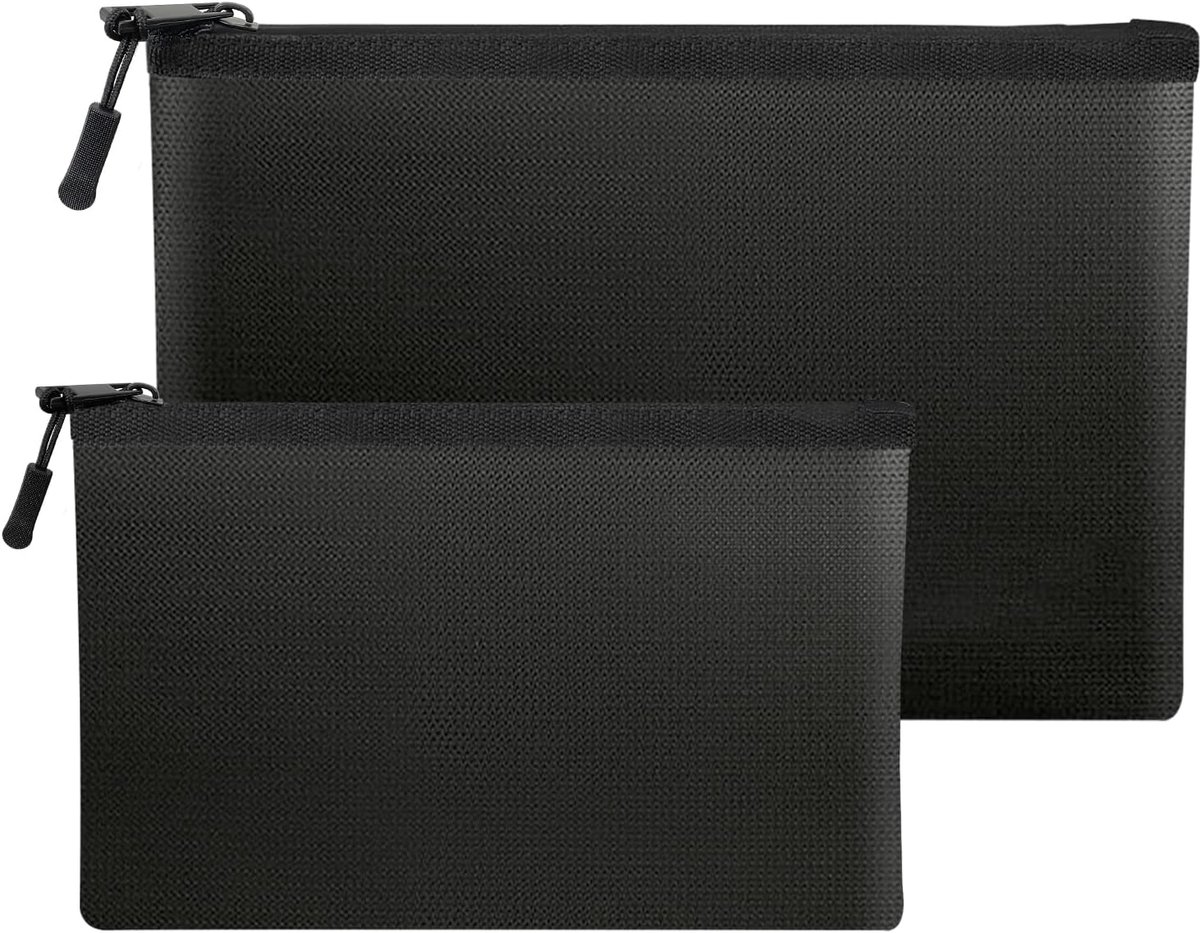 2 stuks, vuurvaste tas, waterdicht, 34 x 25 cm + 28 x 17 cm, vuurvaste tassen voor documenten, geld, paspoorten en waardevolle spullen (34 cm x 25 cm + 28 cm x 17 cm)