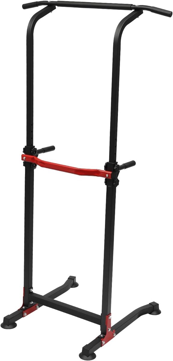 Tower groot verstelbaar krachtstation, fitness, krachttraining, dip-stations, optrekstang, multifunctioneel dipstation, pull-up krachtstation, voor thuis met optrekstang, push-upgrepen