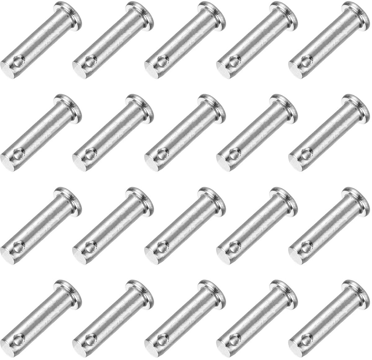 20 stuks steekbouten M8 x 30mm enkelgat stiftbouten, 304 roestvrij staal platte kop aanhaakstiftbouten voor aanhaakslot, monteurreparatie, meubelinstallatie, industriële installaties
