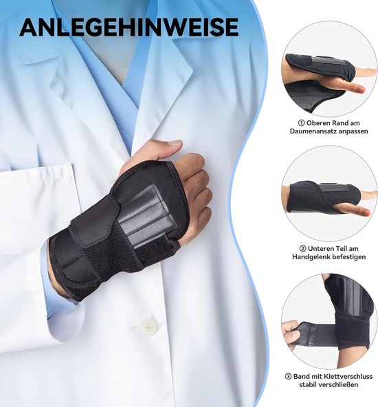 Polssteun Met Metalen Spalk, Comfortabele Polsbandage, 19-24 Cm (M, Links) — afbeelding 3
