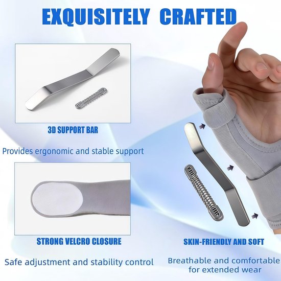Duimbandage met spalk, polssteun voor stabiliteit en comfort in het dagelijks leven — afbeelding 5