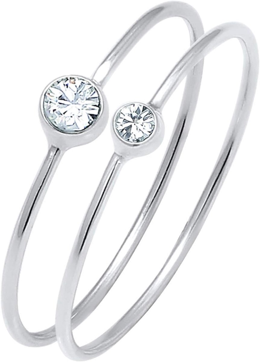 Elegante basic damesring met kristallen