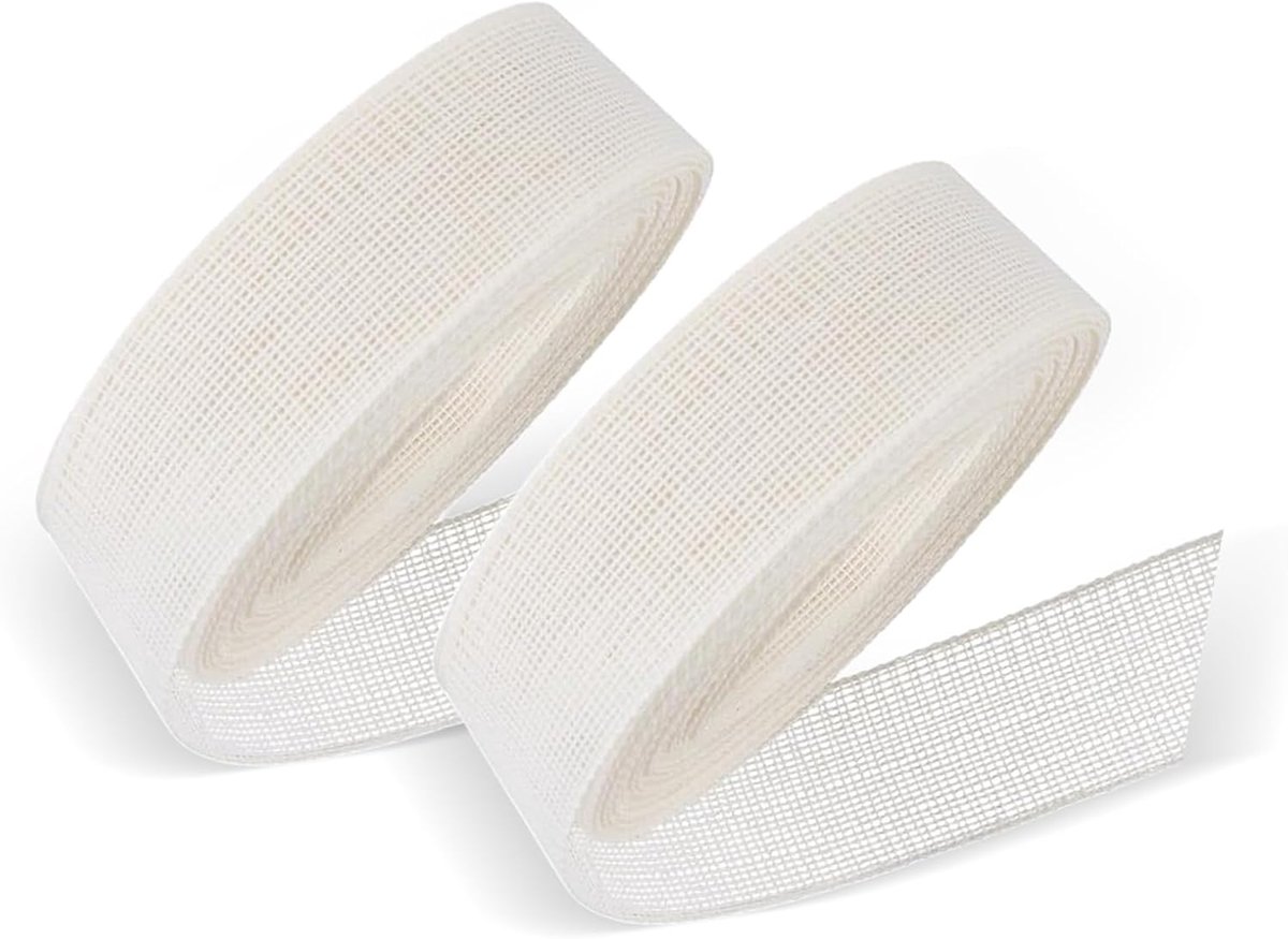 2 stuks zoomband, witte zoomband om te naaien, visgraat, 10 m x 3,5 cm breed, strijkband chiffon en dunne stof, voor bruiloftsjurk, kostuum, naaien, haakstokjes