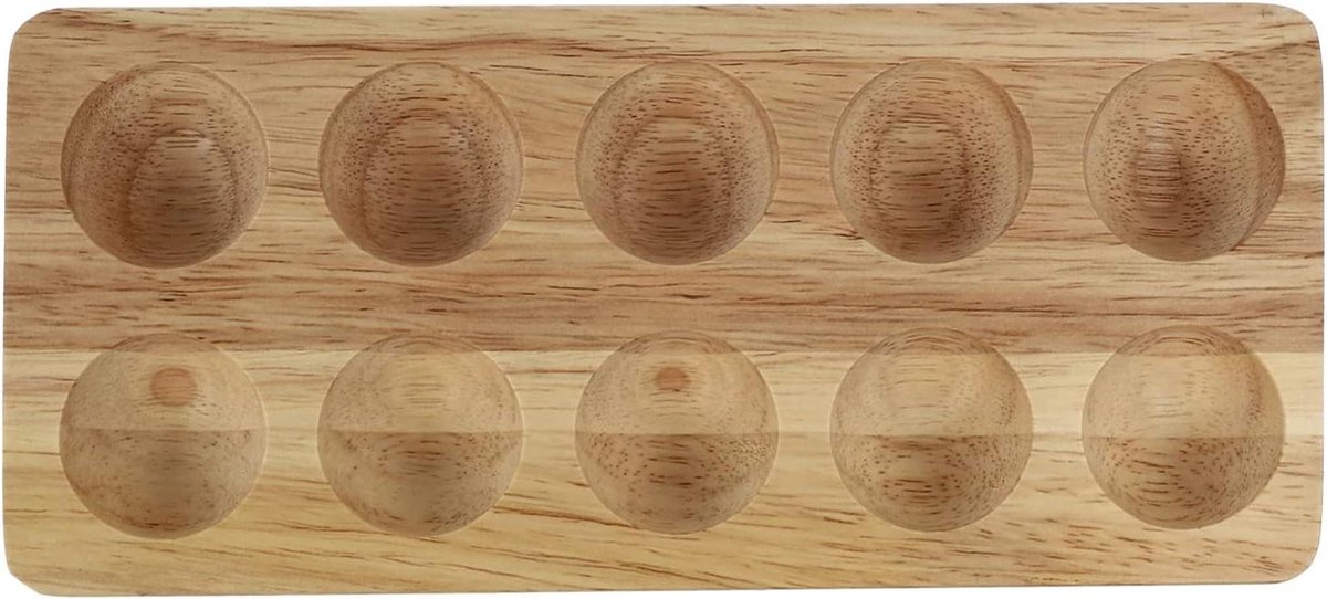 Houten Eierrek - Eierhouder Keuken - Eieren Presenteren - Vlakke Bodem - 32x11.5x2.2cm - Niet gespecificeerd