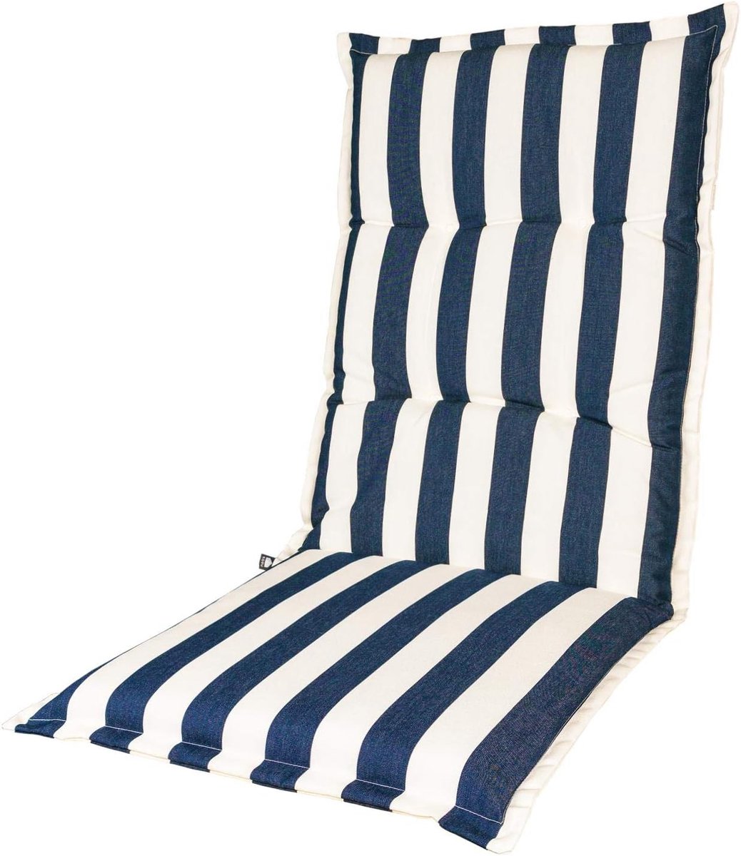Tuinkussen hoge rug Mila Navy - 125 x 50 cm - Stabiele foam - Extra comfort tijdens het zitten - SnelShoppen