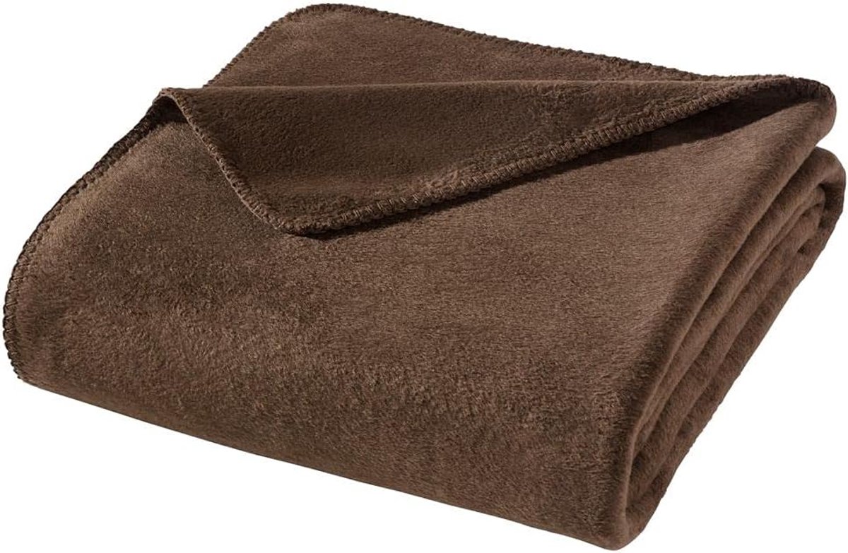 Cuddly dekentje 150 x 200 cm - bruin - 100% katoen - voor ultiem comfort - ShopVlot