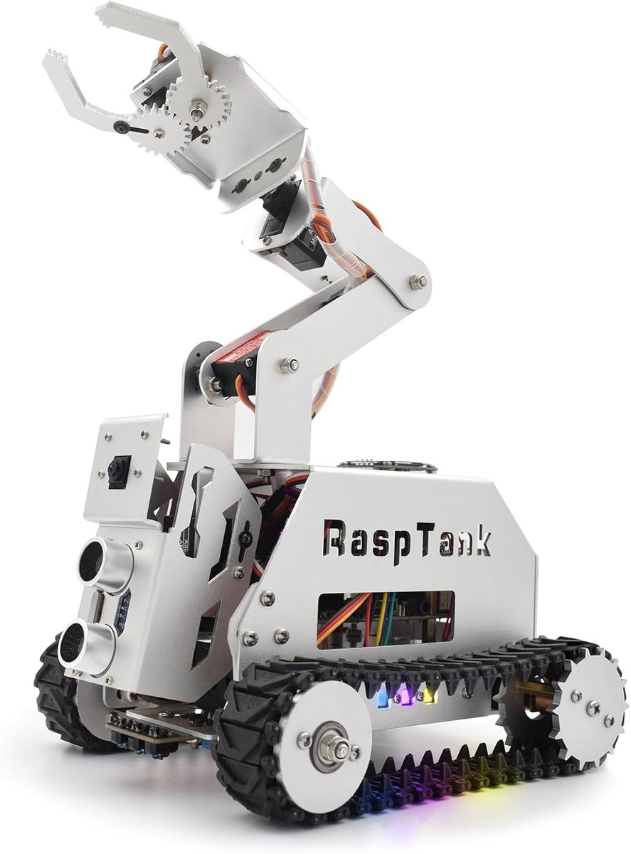 Rupsvoertuig met 4-DOF Robotarm - Aluminium - Obstakelvermijding - Ideaal voor AI en STEM - ShopVlot