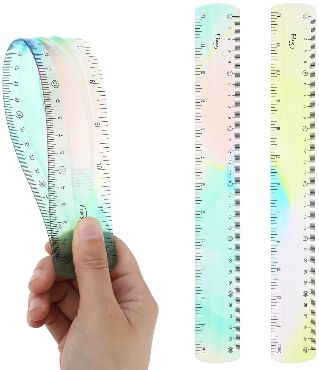 Flexibele Liniaal 30cm - Transparant Kunststof Schokbestendig - Buigzaam en Plat voor Thuis of School - ShopVlot