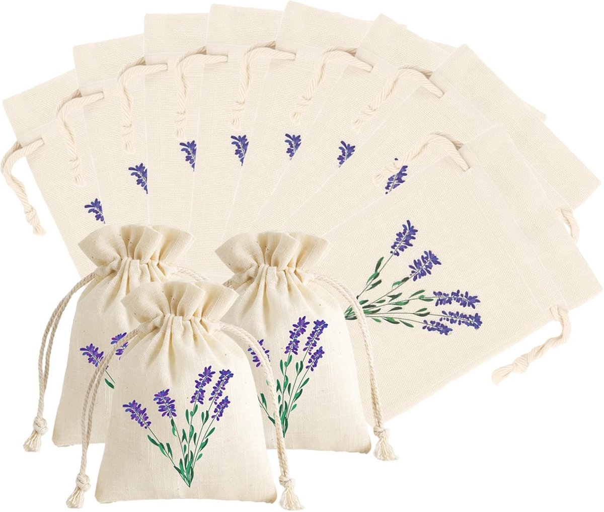 Lege Lavendelzakken 12 Stuks - Bamboe Katoen - Herbruikbaar en Elegant - Perfect voor Decoratie en Geschenken - ShopVlot