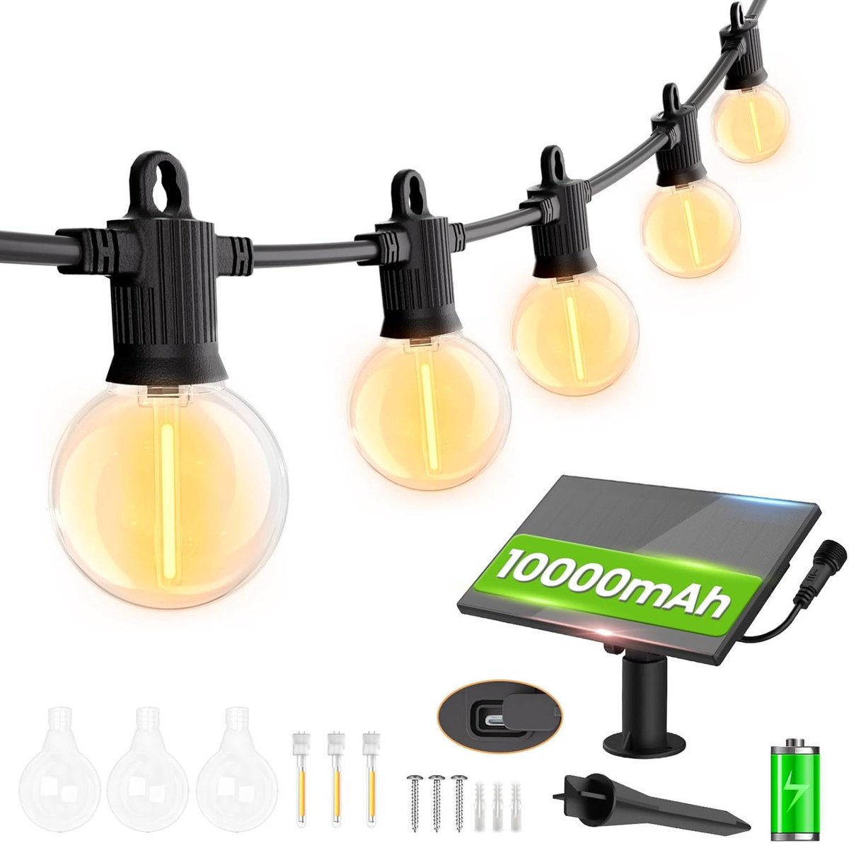 Zonnebuitenverlichting 45m - 73+3 shatterproof led lampen - IP65 waterproof - ShopVlot