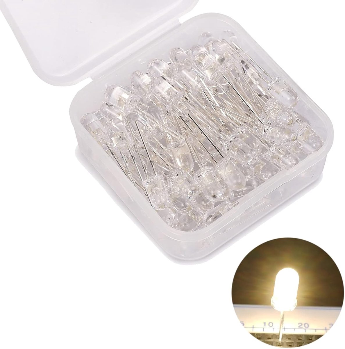 5mm LED Diodes Warm Wit - 80 Stuks Luminous Diodes - Energiezuinig en Duurzaam - Perfect voor Verlichting - ShopVlot