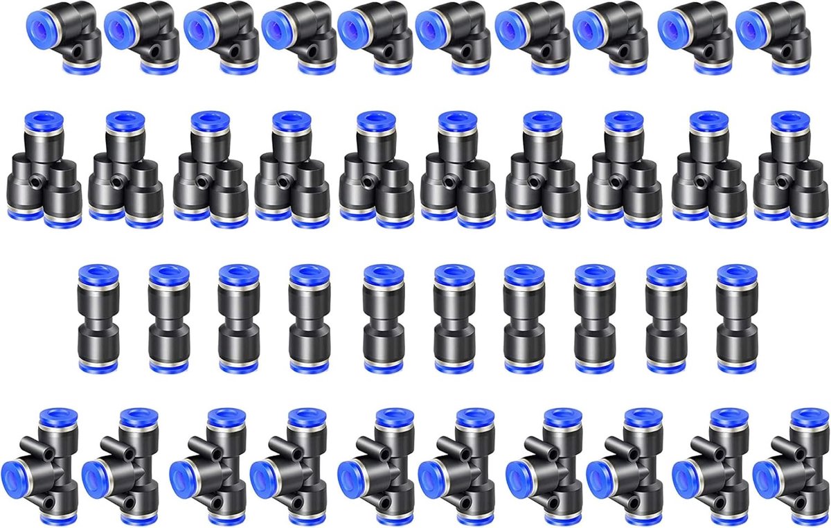 Pneumatische aansluitingen 3/8 inch - PU materiaal - Robuust en duurzaam - Voor luchtverbindingen - ShopVlot