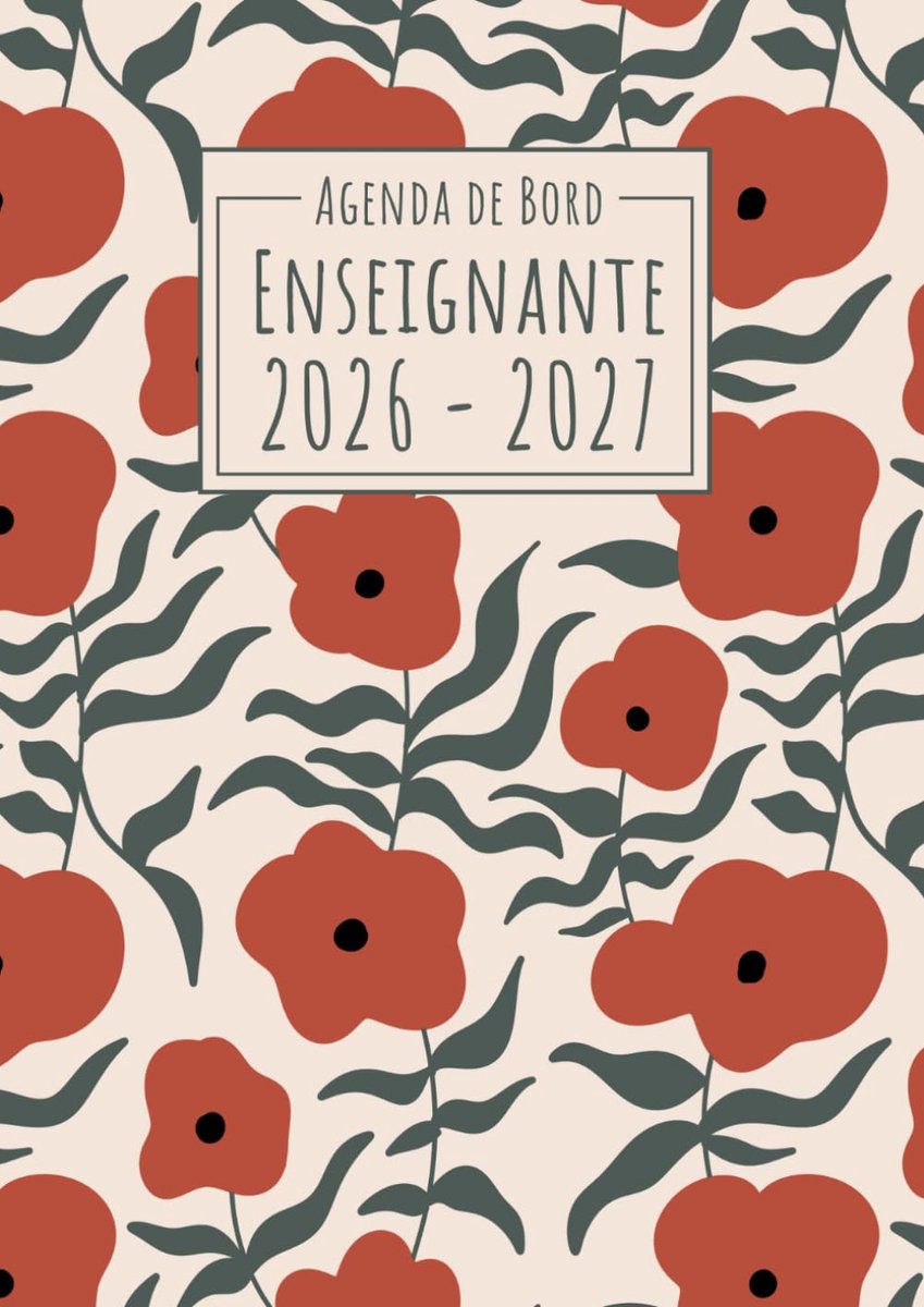 Agenda A4 2026-2027 - Coquelicots - Docentenagenda met weekoverzicht - Perfect voor lesplanning - ShopVlot