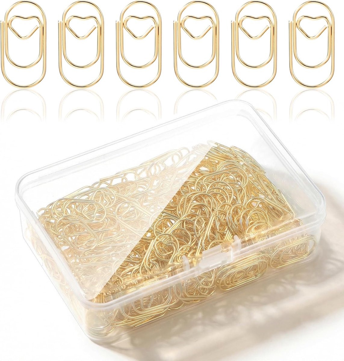 Paperclips hartvormig 2 cm - gouden metalen clips - charmant ontwerp - ideaal voor bruiloften - ShopVlot
