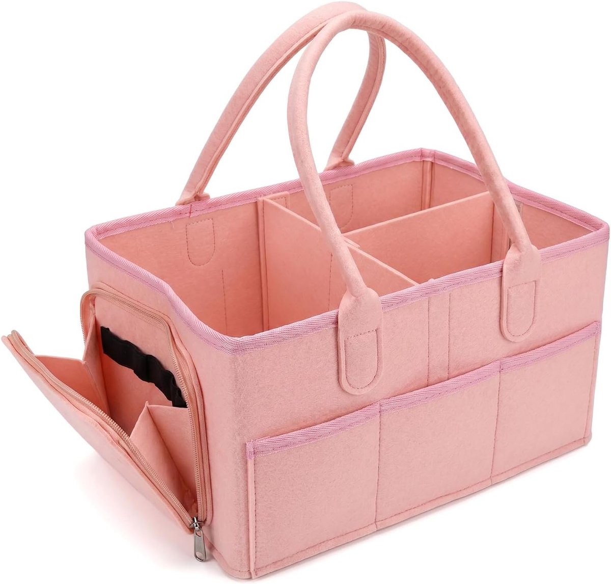 Lade Organizer 13x23x18cm - Blauwe vilt tas - Handige compartimenten - Ideaal voor luiers en babyspullen - ShopVlot