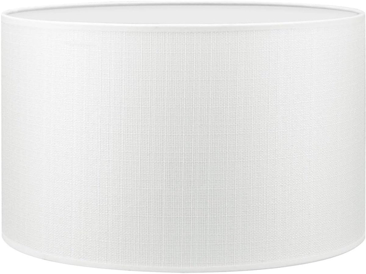 Lampenkap D.35 x H.21 cm - Linnenlook - Wit - Geschikt voor vloerlamp & hanglamp - ShopVlot
