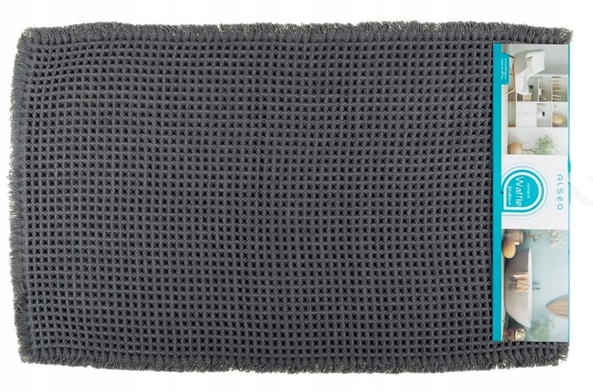Antislip Decoratieve Wafel Vloerkleed 50x80cm Donkergrijs
