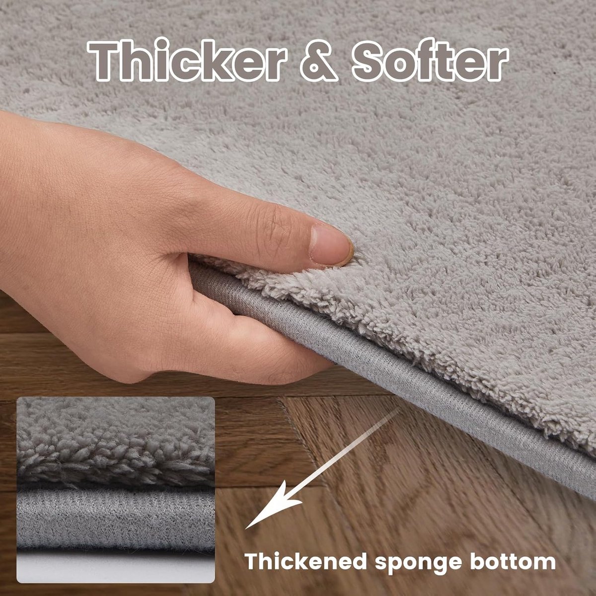 Loper kortpolig 60 x 200 cm - lichtgrijs polyester - zacht en comfortabel - perfect voor woonkamer - ShopVlot