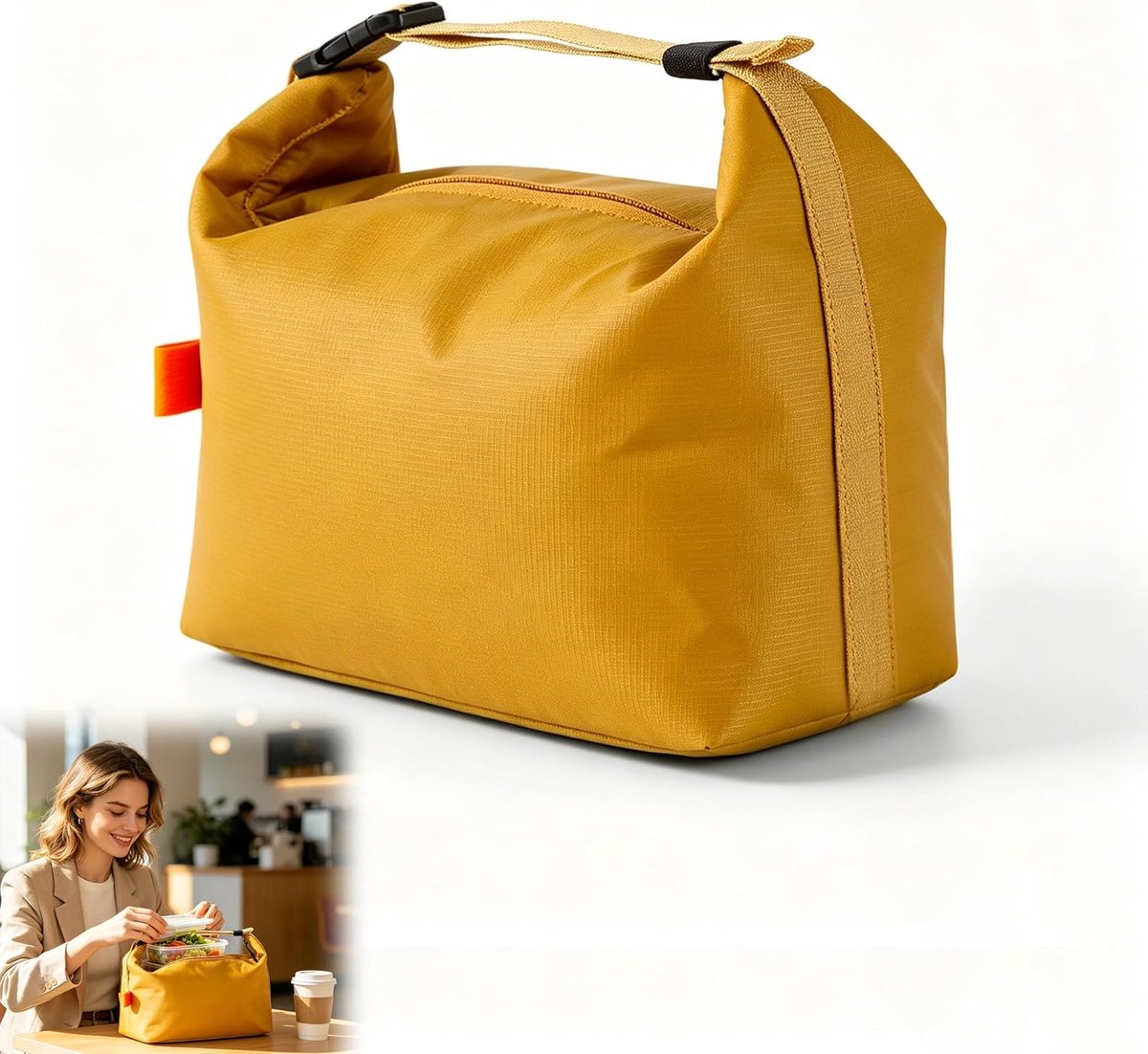 Mini koelbox - geel - compact - ideaal voor werk en school - ShopVlot