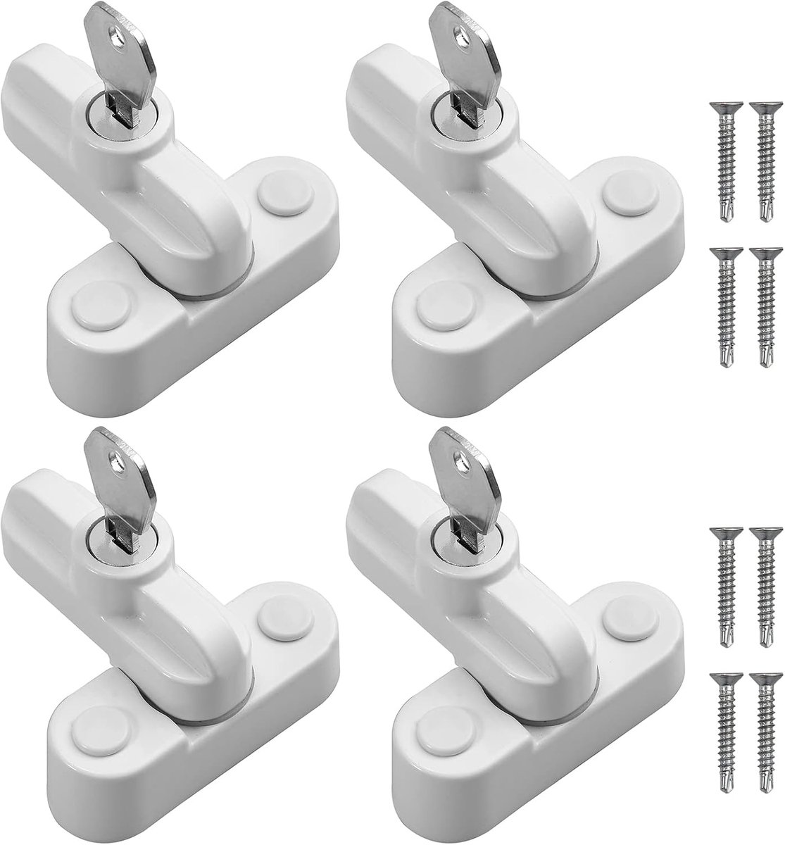 Sash Jammer Set - 4-delig - Zinklegering - Extra veiligheid voor ramen en deuren - ShopVlot