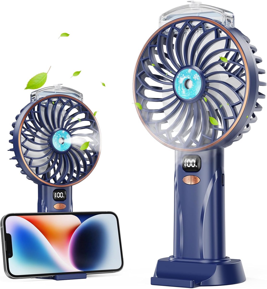 Handventilator met Watermist - Draagbaar Mini Fog Fan 25ml Reservoir - USB-C Oplaadbaar - Ideaal voor op Reis - ShopVlot