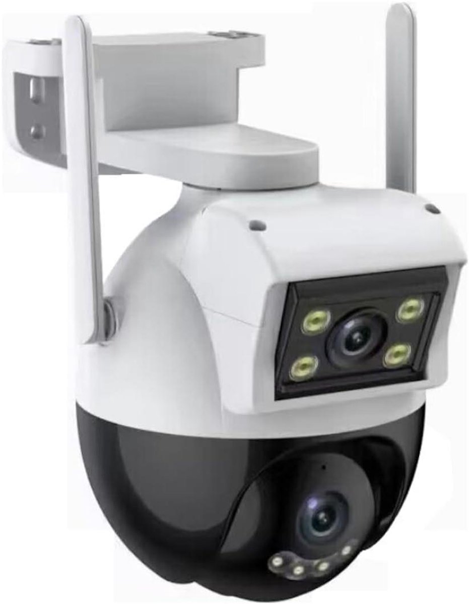Buiten Wifi Camera - Dome Camera - Beveiliging Thuis - Dubbele Lens Rotatie - 2 MP Resolutie - Wit