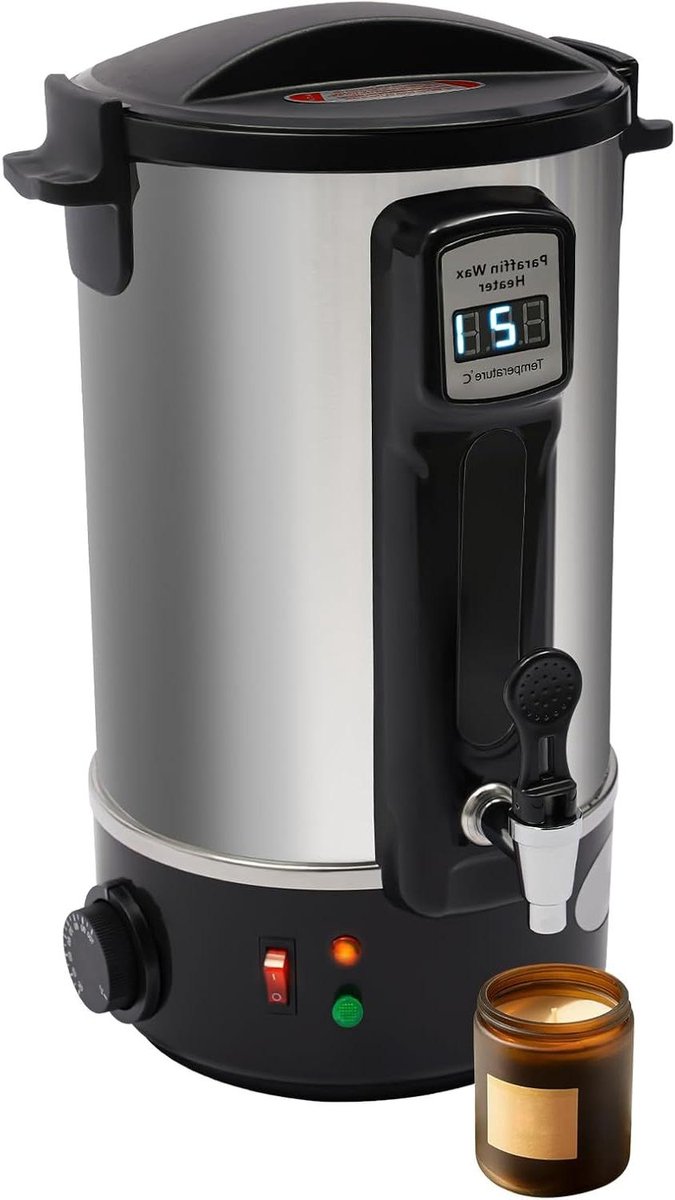 Wax Smelter - Kaarsen Smelter - Kaarsen Maken - Grote Capaciteit - 12L - Zilver Zwart