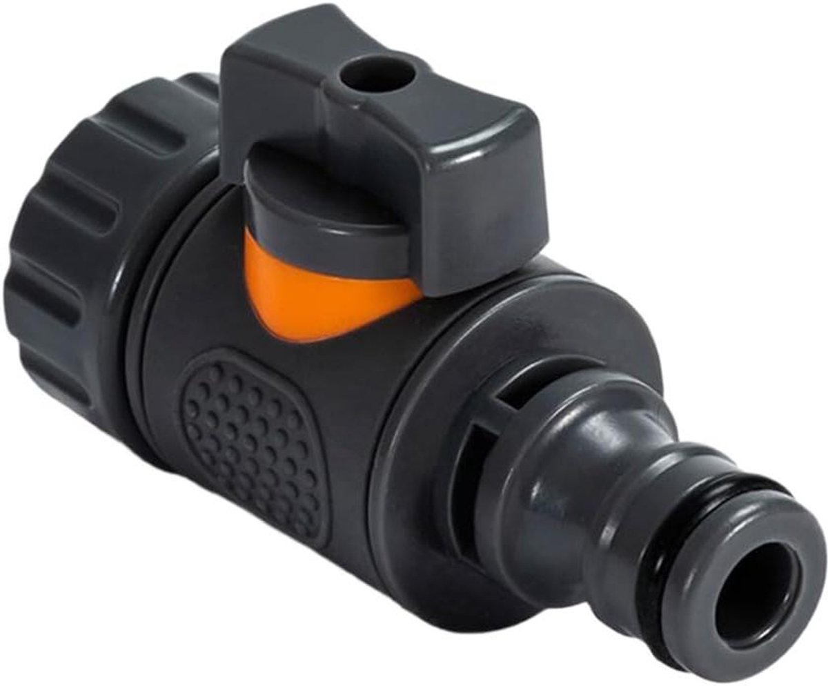 Tuinslang Connector - Slangkoppeling Waterkraan - Tuin Water Geven - Lekvrije Kunststof - 1.6 x 7.5 cm - Grijs
