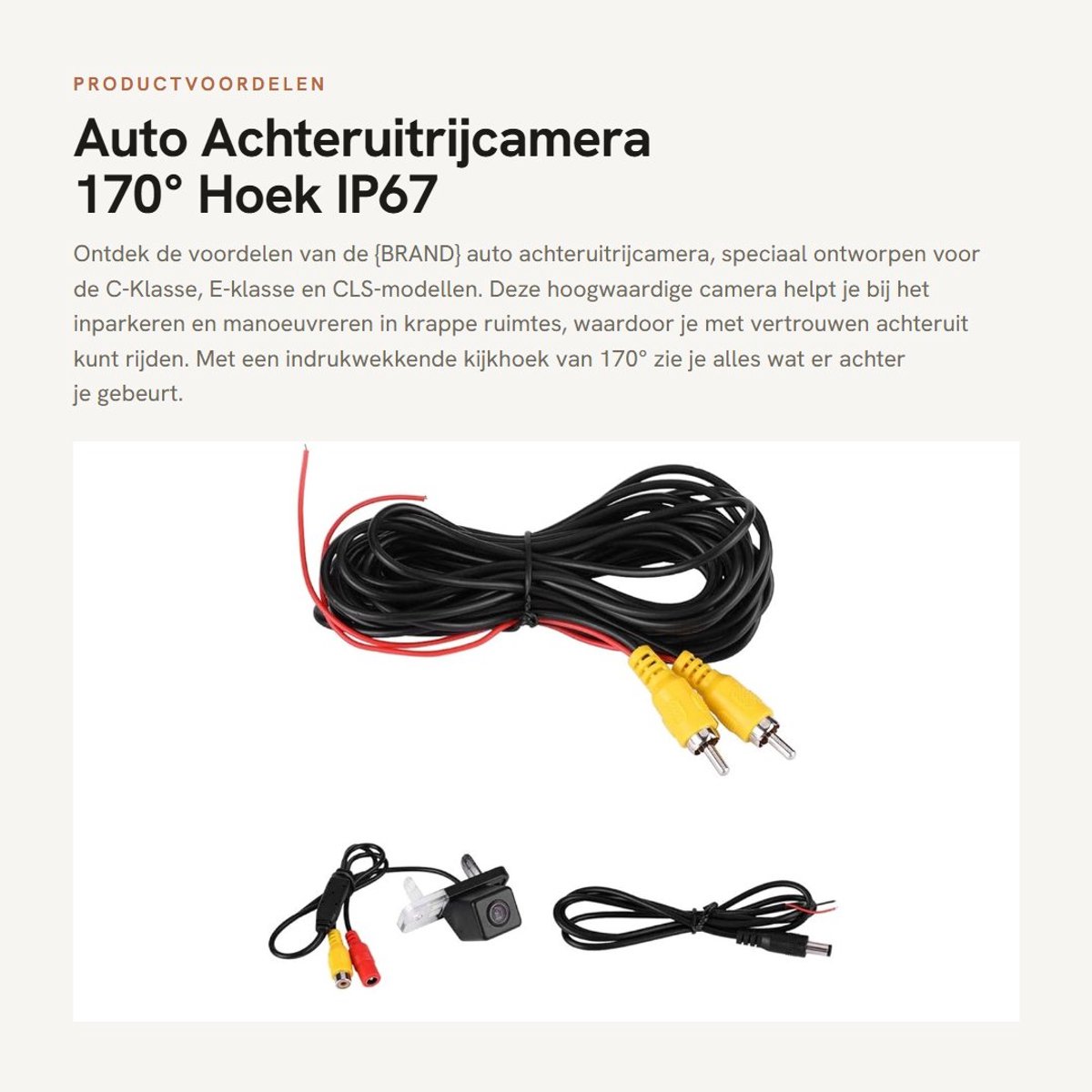 Dailygoods- Achteruitrijcamera 170° - Inparkeren Camera - ABS - IP67 - 720x540 Pixels - Voor C-Klasse/E-Klasse/CLS-Klasse