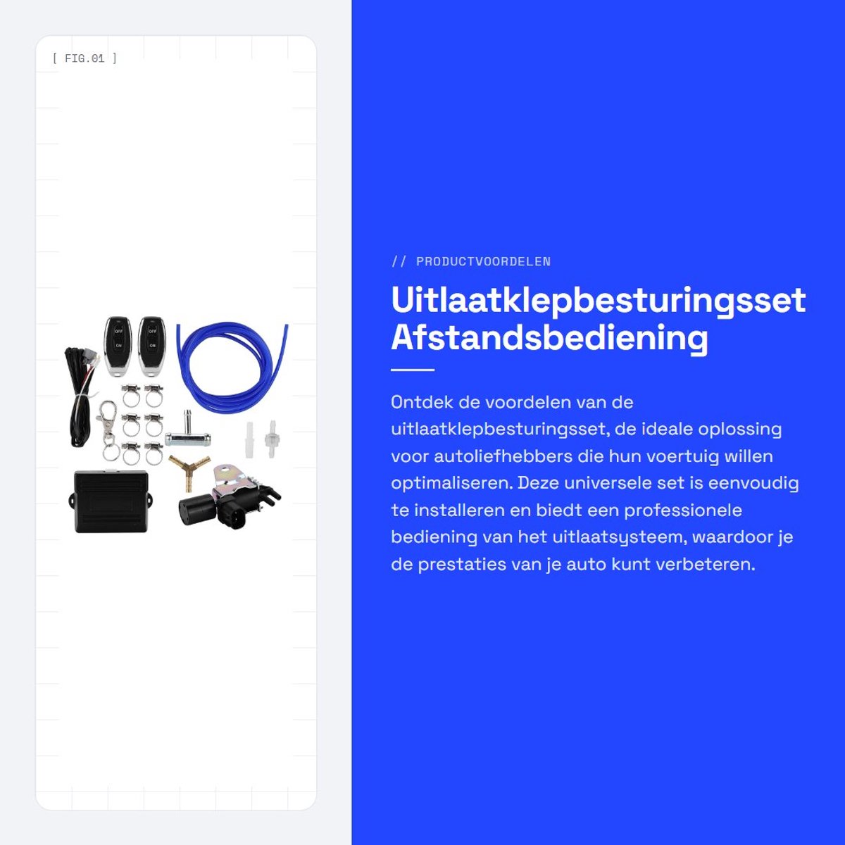 Dailygoods - Uitlaatklepbesturingsset - Afstandsbediening voor auto - Eenvoudige installatie - Universeel - Precieze bediening - Professionele uitlaat...