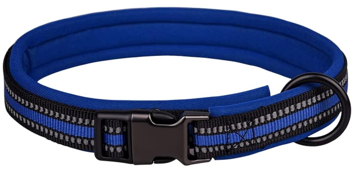 Dailygoods- Halsband Reflecterend - Verstelbare Huisdierhalsband - Zacht Neopreen - Roestvrij Stalen Sluiting - Voor Kleine/Middelgrote/Grote Honden - Maat S (33-45cm) - Hondenhalsband