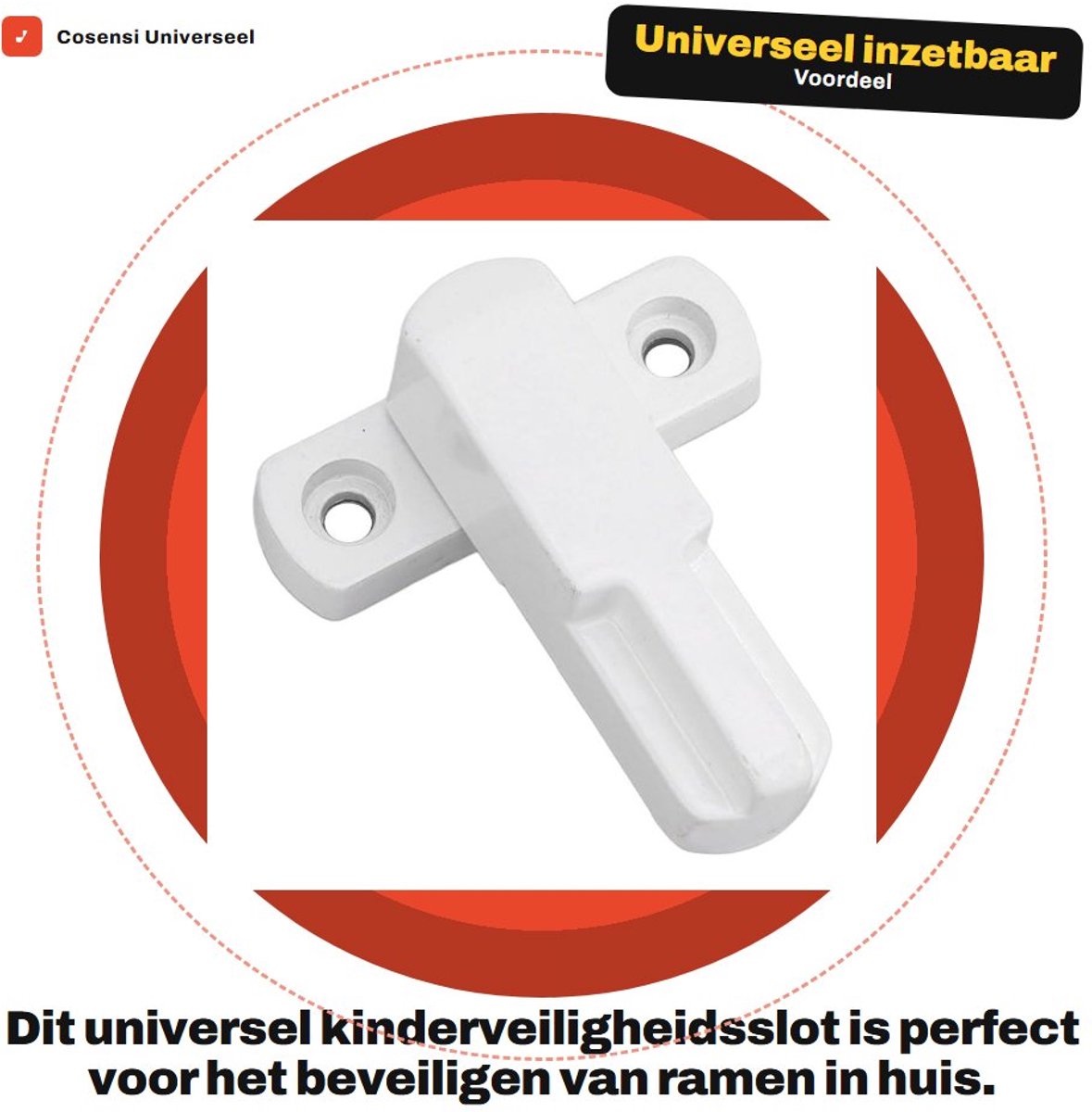 Dailygoods- Veiligheidsslot Veiligheid voor Kinderen - Universeel Raamslot - Antivandalisme - Kantoorbeveiliging - Eenvoudige Montage - Duurzaam Materiaal - Raamvergrendeling