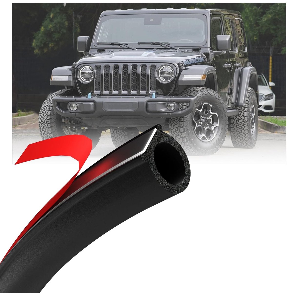Dailygoods- Deurafdichting Zelfklevend - Rubber Afdichtingsstrip - Geluidsisolatie - Waterdicht - Temperatuurbestendig - Geschikt voor Voertuigen - Rubberen Afdichting