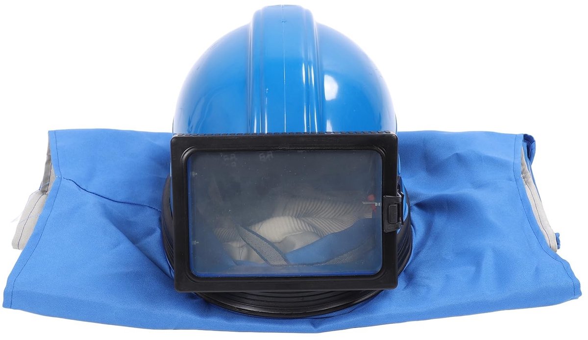 Dailygoods- Zandstraalkap Slagvast - Verstelbare Luchtstroomkanalen - Multifunctioneel Gebruik - Dubbellaagse Lens - Verbeterde Zichtbaarheid - Veiligheid bij Zandstralen - Straalhelm