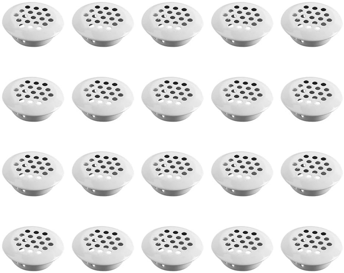 Dailygoods- Ventilatierooster 25 mm - Rond - Roestvrij Staal - Luchtrooster - Ademend - Duurzaam en Corrosiebestendig