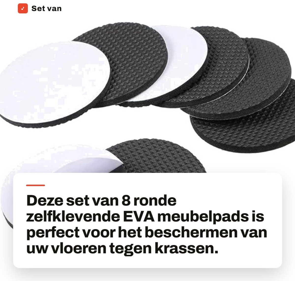 Dailygoods- Meubelpads Zelfklevend - EVA Pads - 60mm Diameter - 4mm Dikte - Ronde - Set van 8 - Viltjes