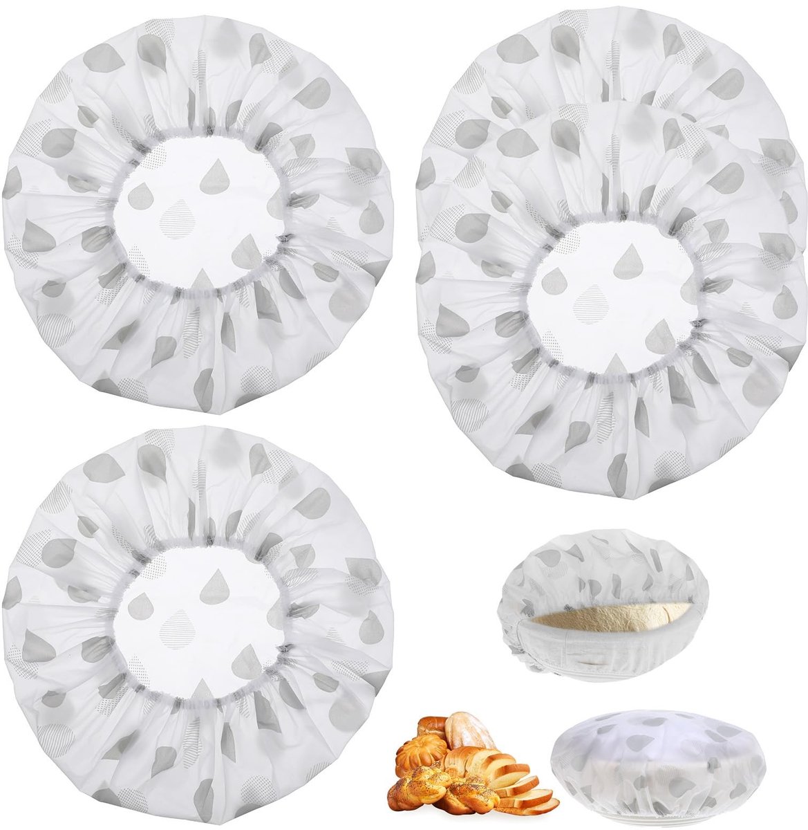 Dailygoods- Ringfolie Set van 4 stuks - Dekselhouder - Afdekhoezen voor levensmiddelen - Geschikt voor 12-40 cm - Extra sterk - Voedselveilig EVA - Deksel