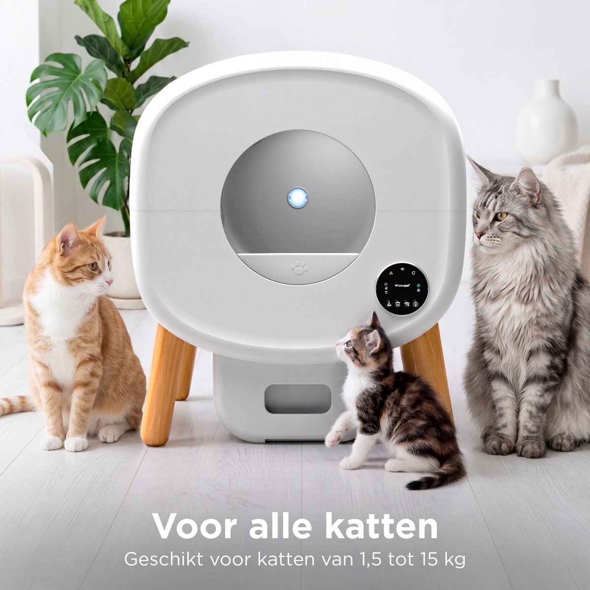 TrevoPet Neo - Automatische Kattenbak met App - Wit thumbnail 4