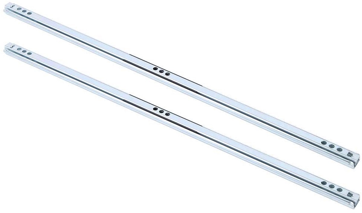 Dailygoods- Glijrails 2 stuks/set - Koudgewalst Staal - 450x17mm - Soft Close - Ladegeleider - Maximale belasting 15-20 kg - Ladegeleiders