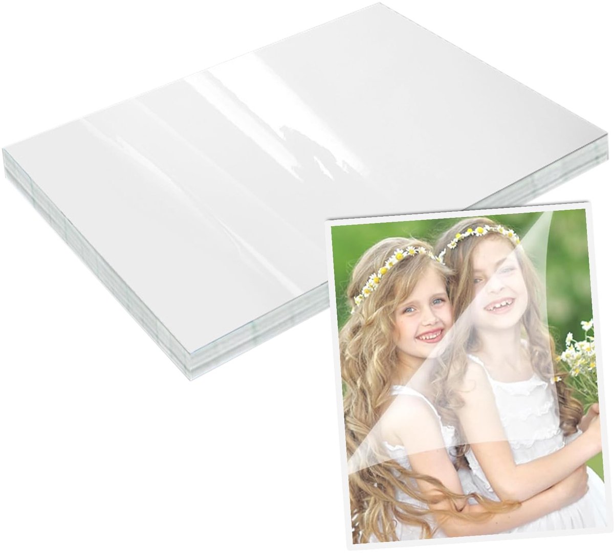 Dailygoods- Lamineerbladen 50 stuks - Zelfklevend - Waterdicht - Glanzend oppervlak - Voor foto's/certificaten - Normale dikte - Lamineerhoezen